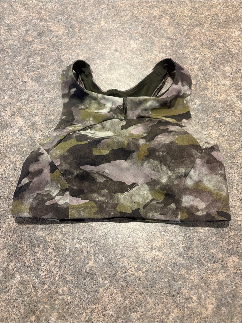 lululemon athletica Olive Green Camo High-Neck Sports Bra